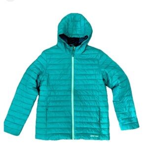 Lands’ End Girls Puffer Jacket - Teal, Size L (10-12)